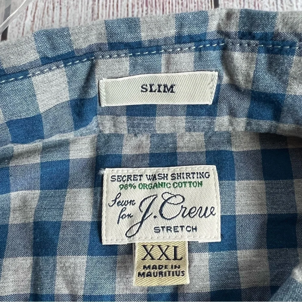 J. Crew Slim Organic Cotton Plaid Shirt XXL